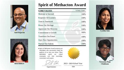 Spirit of Methacton Award - Skyview